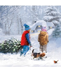 Charity Christmas Card - Kids in Snow